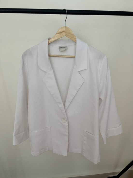 Eileen Fisher Jackets & Blazers - Vintage White Single-Button Notch-Lapel Blazer - Medium